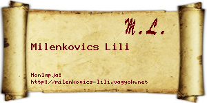 Milenkovics Lili névjegykártya